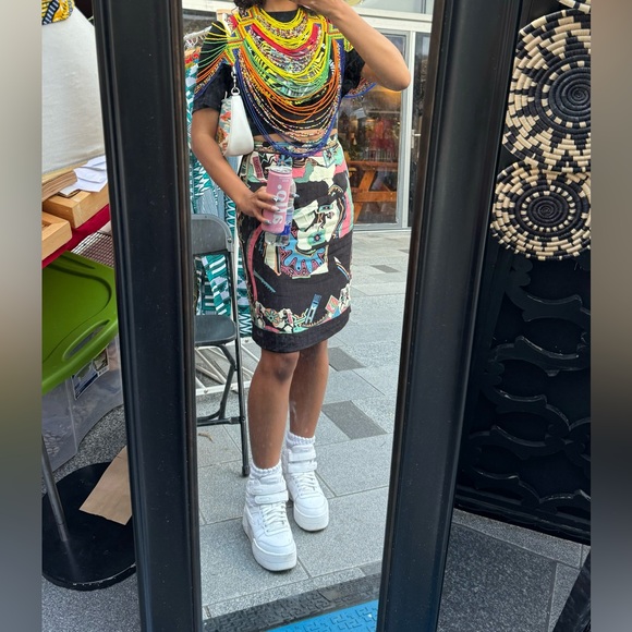 Vintage BB Studio Neon Aztec Patterned Pencil Skirt - Picture 4 of 11